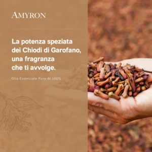 Olio essenziale di chiodi di garofano naturale AMYRON con pianta botanica