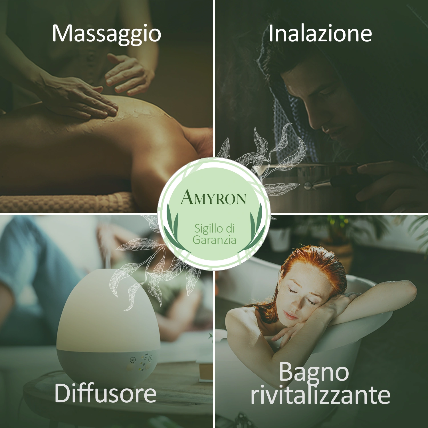 Olio essenziale di eucalipto Amyron puro e naturale per freschezza, benessere e aromaterapia