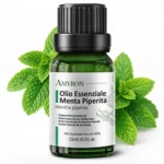 Olio essenziale di Menta Piperita AMYRON puro da 15 ml con foglie fresche di menta