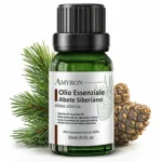 Olio essenziale di Abete Siberiano AMYRON puro 100% da 15 ml con rami e pigne di Abies sibirica