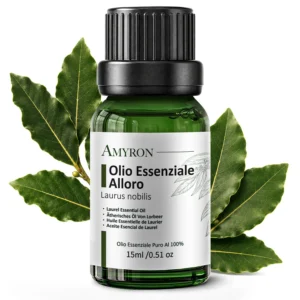 Olio essenziale di alloro puro 15 ml AMYRON in flacone di vetro verde naturale