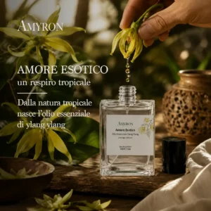 Estrazione dell'olio essenziale di Ylang Ylang per il profumo botanico Amore Esotico AMYRON