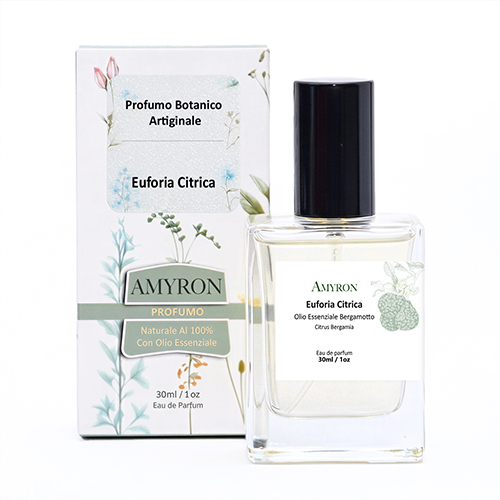Profumo Euforia Citrica AMYRON con olio essenziale di bergamotto e fresche note agrumate