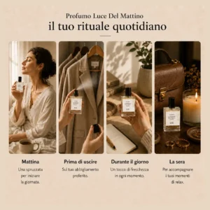 Profumo botanico naturale AMYRON Luce Del Mattino utilizzato durante i diversi momenti della giornata