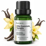 Flacone di olio essenziale di Vaniglia Bourbon AMYRON ottenuto da Vanilla planifolia del Madagascar