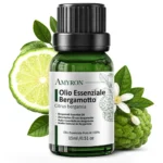 Olio essenziale di bergamotto puro AMYRON 15 ml con scorza e foglie di Citrus bergamia.