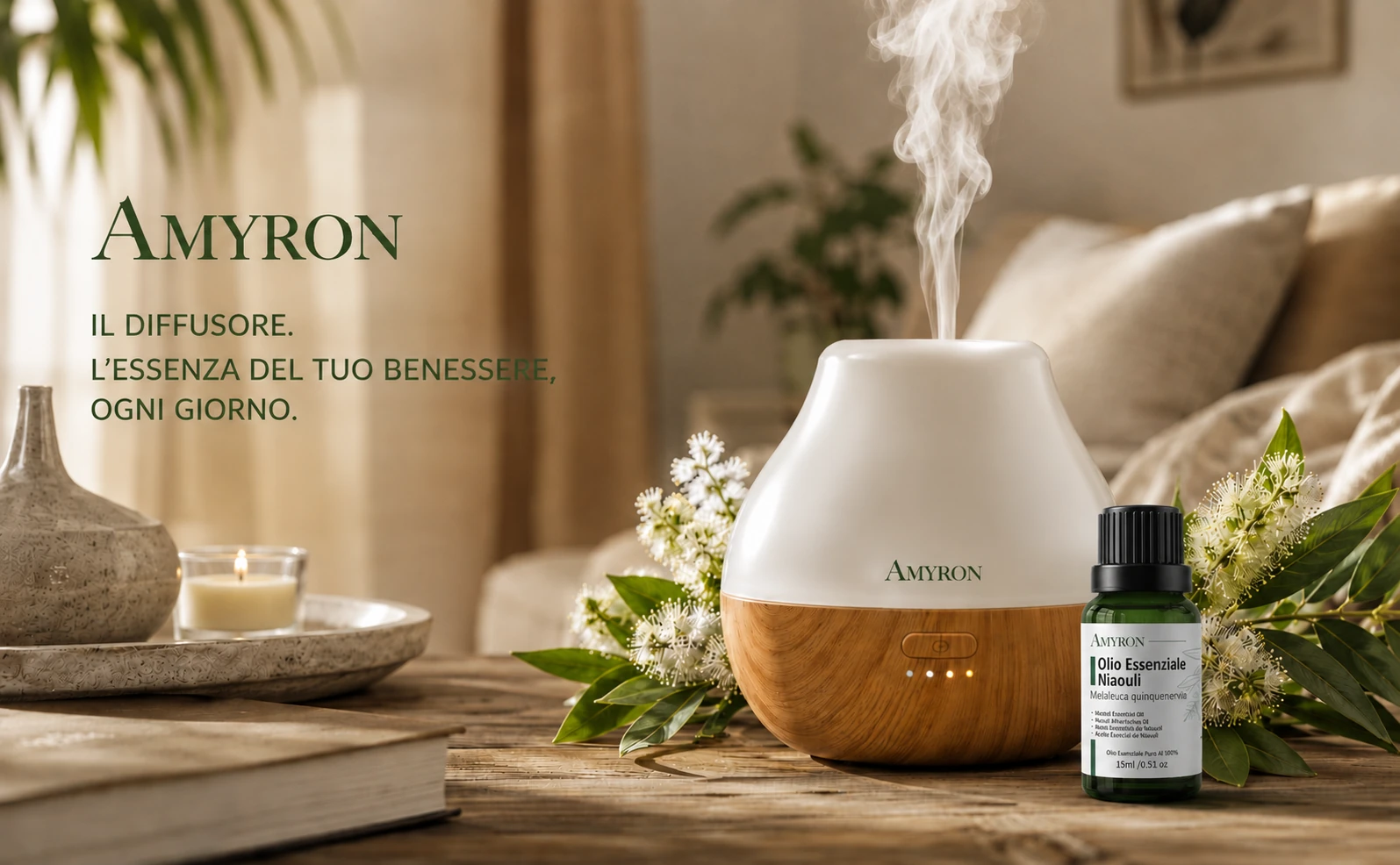Diffusore con olio essenziale di Niaouli AMYRON per aromaterapia