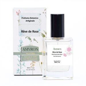 Profumo naturale AMYRON alla Rosa Damascena con eleganti note floreali