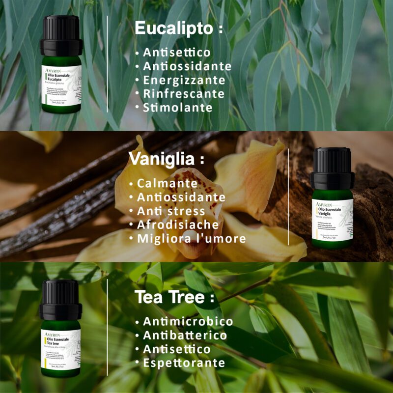 set oli essenziali per aromaterapia amyron