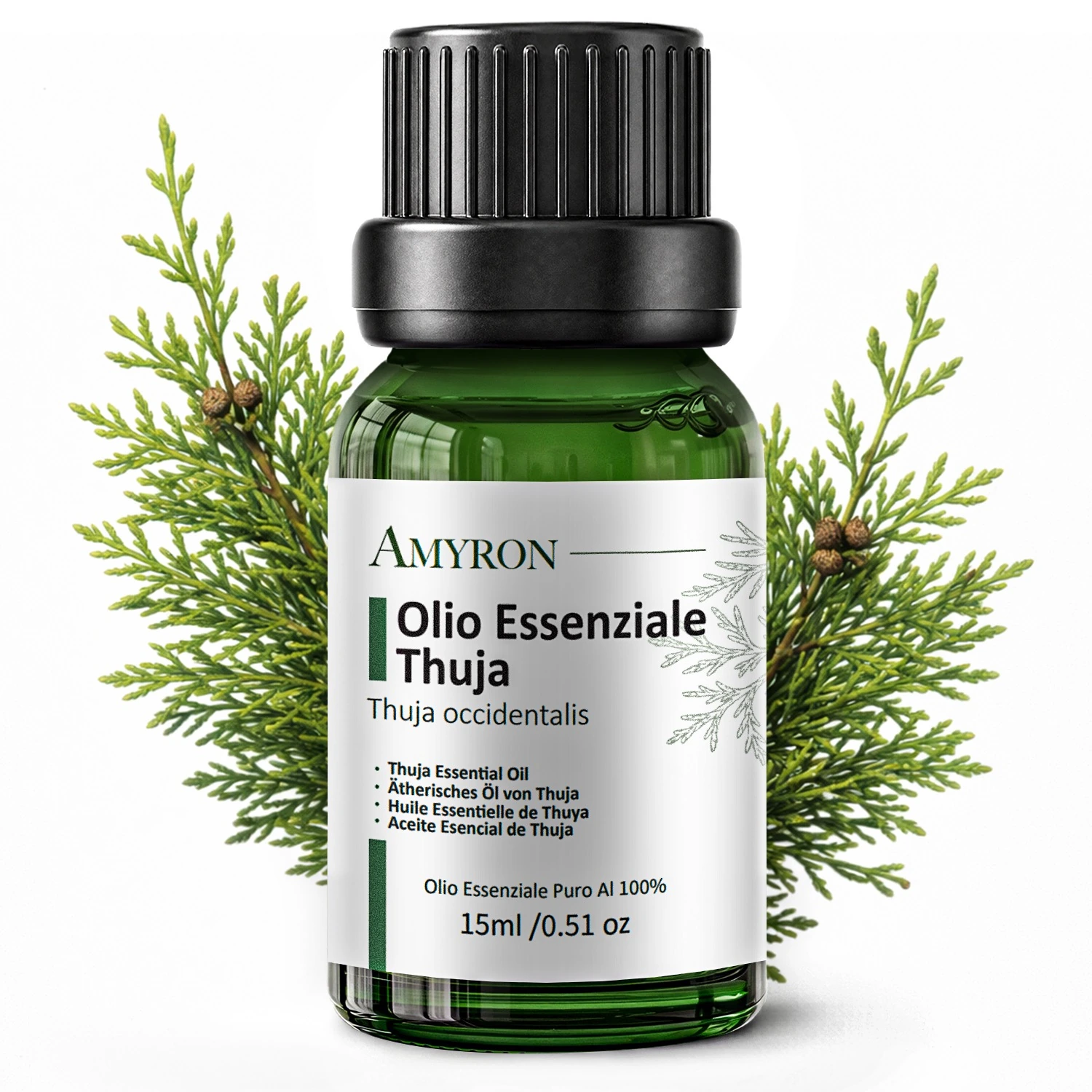 Olio essenziale Thuja AMYRON 15 ml puro e naturale per aromaterapia e diffusore