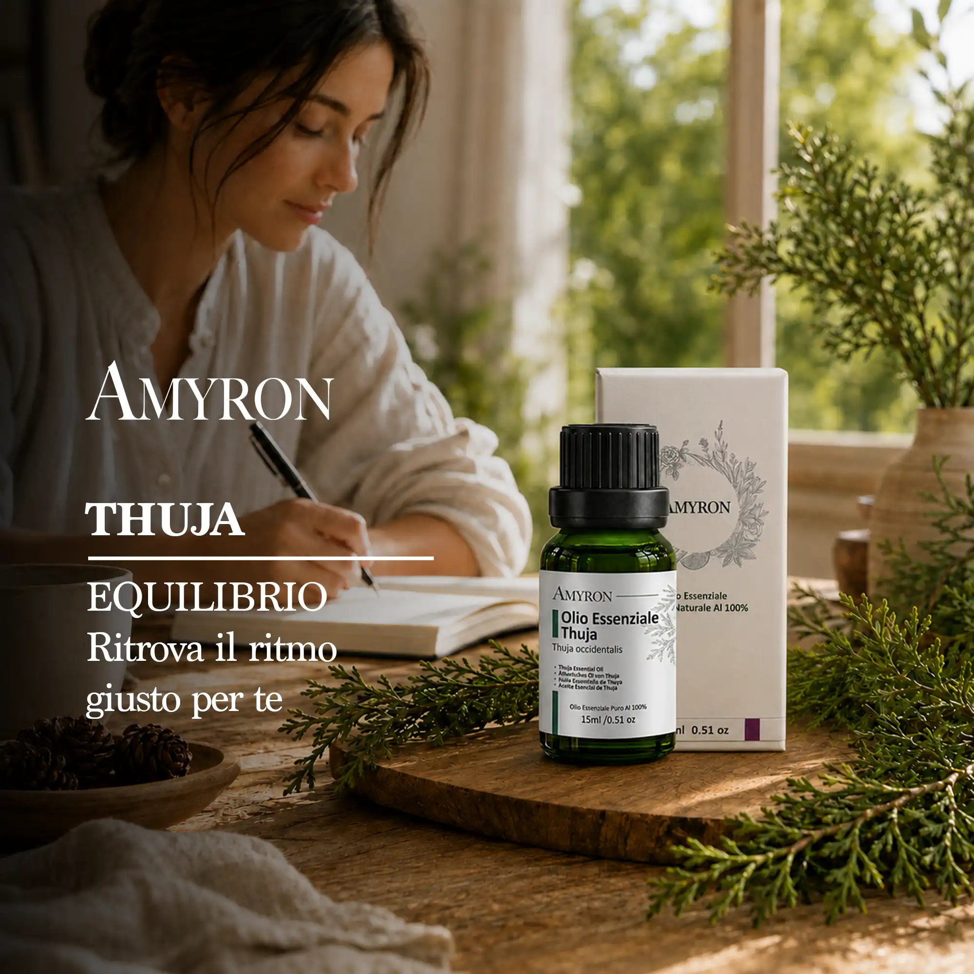 Olio essenziale Thuja AMYRON per aromaterapia diffusore e utilizzi aromatici