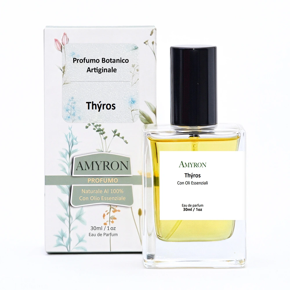 Profumo Thyros AMYRON, profumo naturale botanico da 30 ml ispirato all’aromaterapia con confezione coordinata