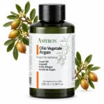 Olio di argan puro AMYRON da 100 ml con foglie, fiori e frutti di Argania spinosa