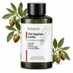 Olio di jojoba puro AMYRON da 100 ml con semi e foglie di Simmondsia chinensis